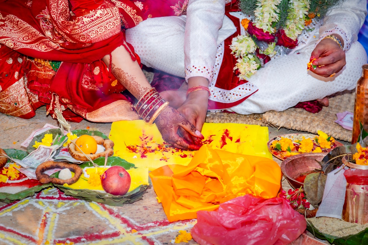 Wedding ceremony at mandap
