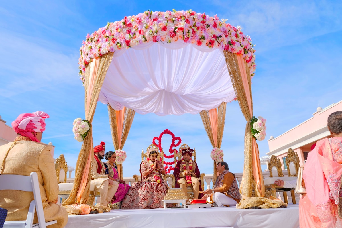 Couple during wedding ceremony